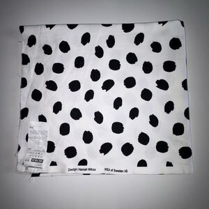Ikea Black & White Polka Dot Spotted Fabric Hannah Wilcox Sandlusern 30x58 Rare